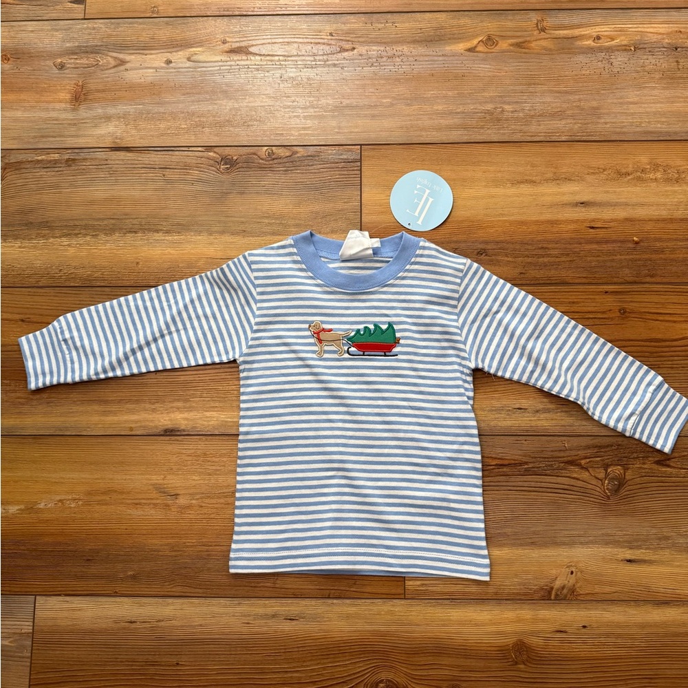 NWT Little English Appliqué tshirt- Christmas dog